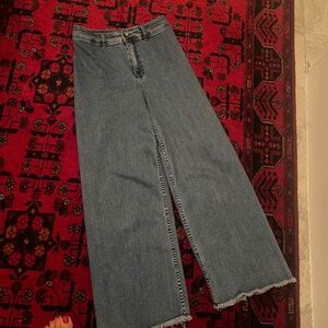 Billabong Free Fall Fray Hem Stretch Wide Leg Jeans